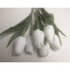 Umělé tulipány bílé 6 ks