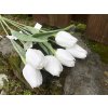 Umělé tulipány bílé 6 ks