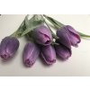 Umělé tulipány tmavě fialové 6 ks