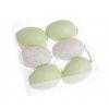 Umělá velikonoční vajíčka zelená a bílá 6 ks
