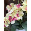 Umělá orchidej v květináči žluto fialová