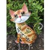 Kovová zahradní dekorace kočka hnědá 32x22 cm