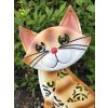 Kovová zahradní dekorace kočka hnědá 32x22 cm