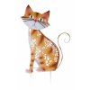 Zahradní dekorace kovová kočka hnědá