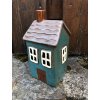Keramický svícen domek tyrkysový 18 cm