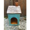 Keramický svícen domek tyrkysový 18 cm