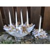 Set adventní svícen a svícen na jednu svíčku - bílá, krémová, zlatá