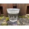 Vánoční plechový obal kulatý hnědo bílý 13x12 cm
