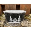 Černý vánoční plechový obal 20 x12 x 10 cm