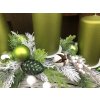 Adventní svícen na stůl zeleno bílý