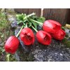 Červené umělé tulipány latexové 40 cm
