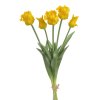Umělé tulipány žluté papouškovité latexové 5 ks