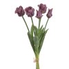 Umělé tulipány fialové papouškovité latexové 46 cm