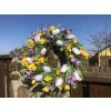 Jarní věnec na dveře tulipány a krokusy 38 cm