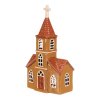 Keramický svícen kostel hnědý 29 cm