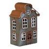 Keramický svícen domek šedo zelený 41 cm d
