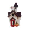 Halloweenská dekorace keramický domeček s LED osvětle