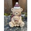 Vánoční figurka medvěd s medvídkem 12 cm