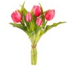 Umělé tulipány růžové kytice 27 cm