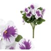 Umělé květiny macešky bílo fialové 30 cm