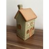 Keramický svícen domeček zelený