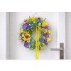 Jarní věnec na dveře barevný 38 cm