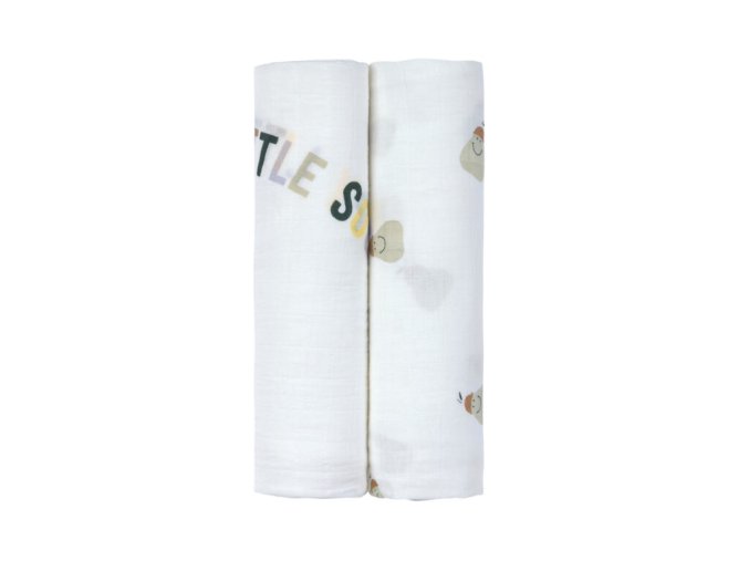 LÄSSIG BABIES LÄSSIG Swaddle Heav. Soft 120x120 Happy Fruits 2025 (Varianta pear)