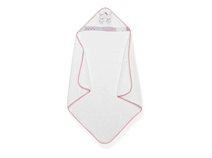 INTERBABY Osuška froté KAMARÁTI - BIELO/RUŽOVÁ