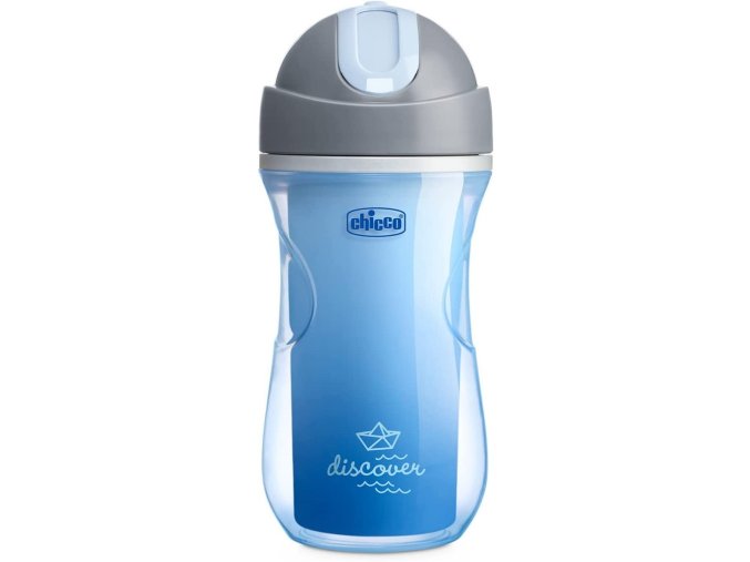 CHICCO Hrnček Sport termo so slamkou 266 ml (Varianta  modrý 14m+)