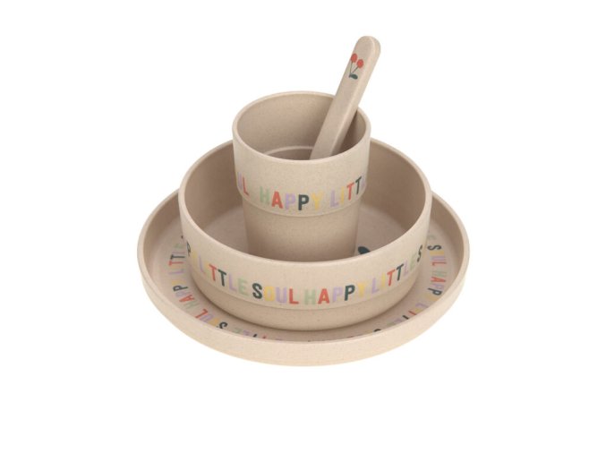 LÄSSIG BABIES LÄSSIG Dish Set PP/Cellulose (Varianta Happy Fruits 2025 cherry)