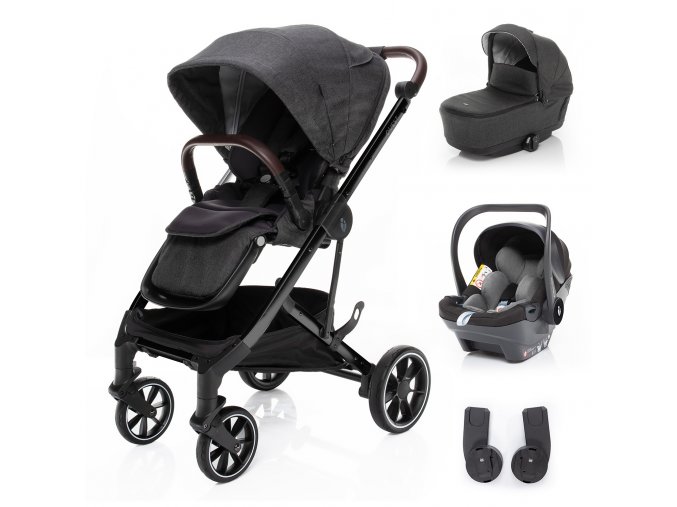 ZOPA Set kočík Quest+ korba+ adaptéry+ autosedačka, Vulcan Black/Black