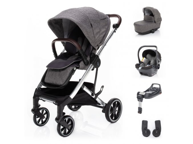 ZOPA Set kočík Quest+ korba+ adaptéry+ autosedačka+ báza, Tornado Grey/Silver