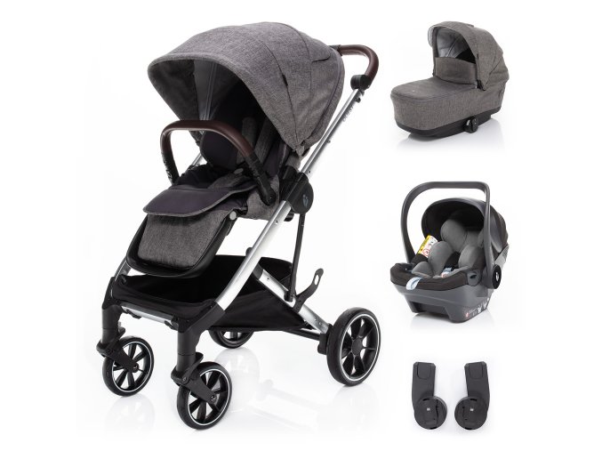 ZOPA Set kočík Quest+ korba+ adaptéry+ autosedačka, Tornado Grey/Silver