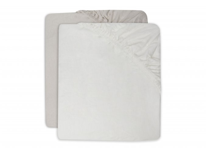 Napínacia plachta 120x60 cm 2 ks  Ivory / Nougath