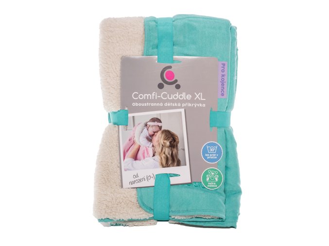 CUDDLECO Detská deka Comfi-Cuddle 140x100 cm, Tiffany Blue