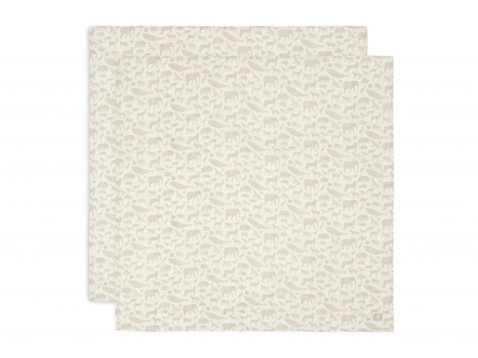 Plienky zavinovacie 2ks 115x115cm Animals Nougat