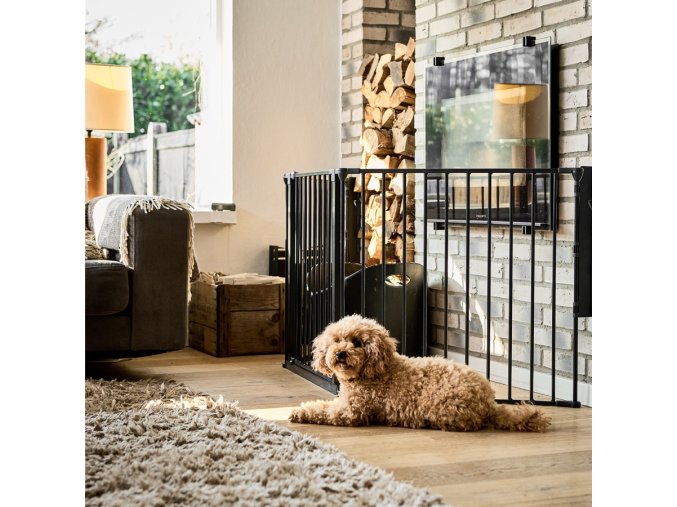 DogSpace Max L priestorová zábrana, kovová, čierna