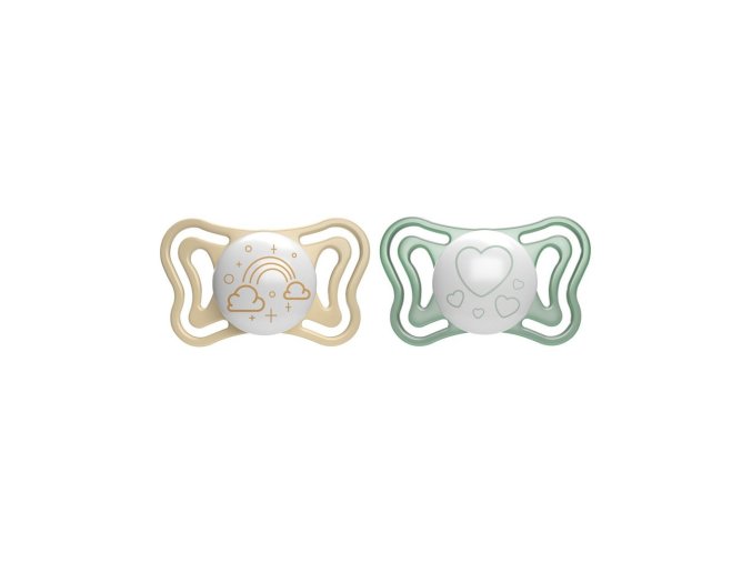 CHICCO Cumlík Physio Light silikónový nočný 2-6m, 2ks