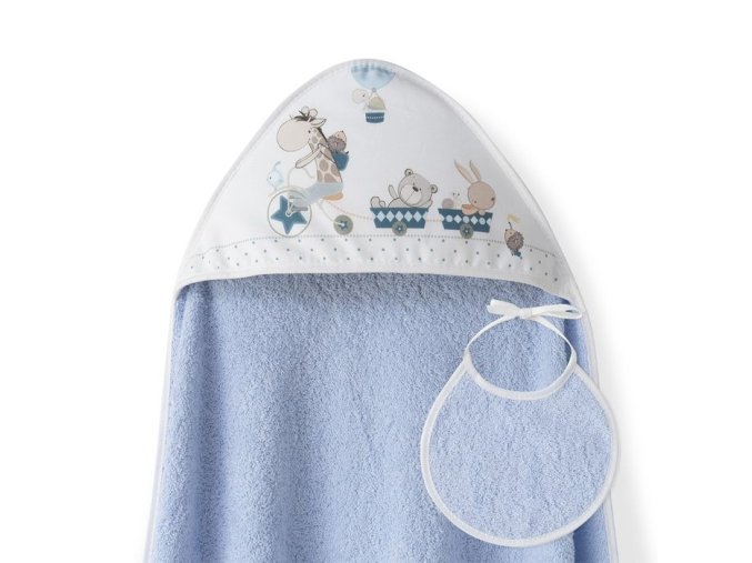 INTERBABY OSUŠKA froté ZVIERATKÁ + podbradník - modrá