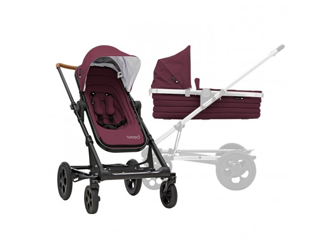 BRITAX SET Kočík Seed Papilio Black, Cognac/Marsala