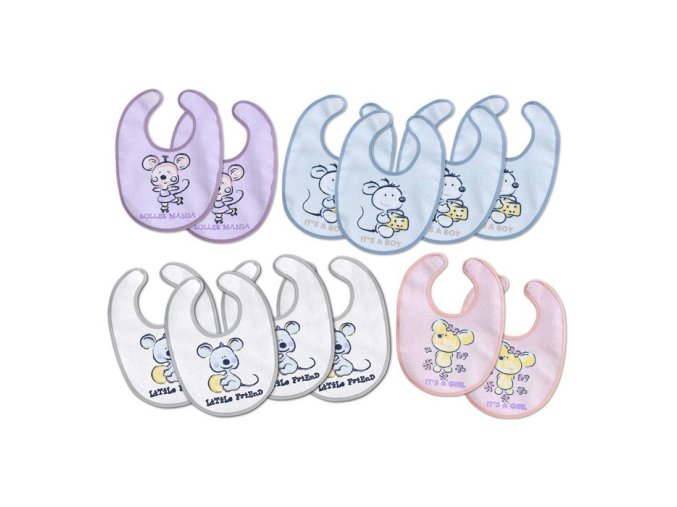 INTERBABY Podbradník froté s fóliou 20x30 VELKRO