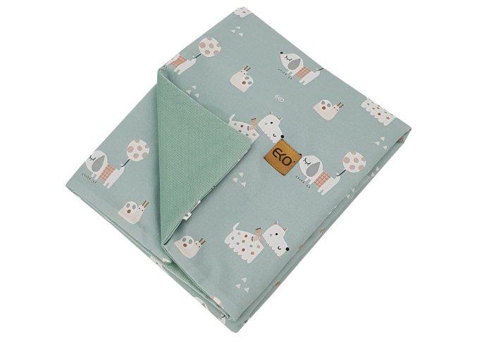 EKO Deka bavlnená s podšívkou VELVET Dogs Mint 100x (Varianta 80 cm)