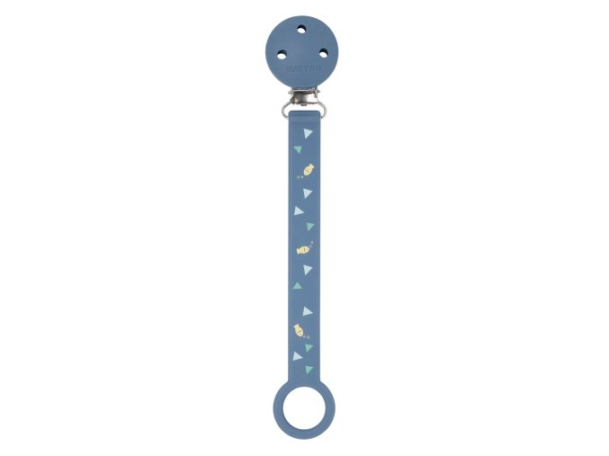 NATTOU Klip na cumlík silikón s potlačou (Varianta  dark blue)