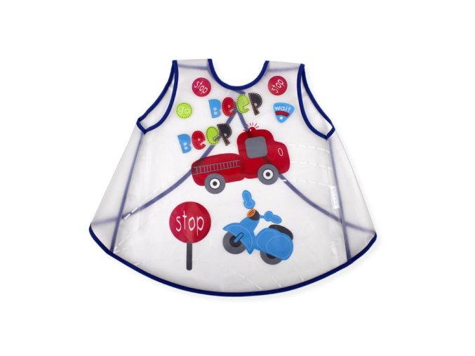 INTERBABY Podbradník BEZ RUKÁVOV 28x46 cm - modrý