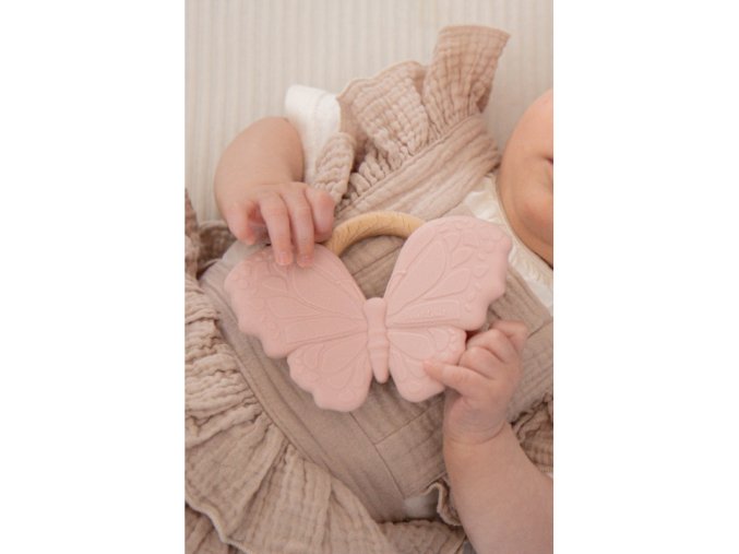 Label Label Hryzačka, silikón - Butterfly Pink