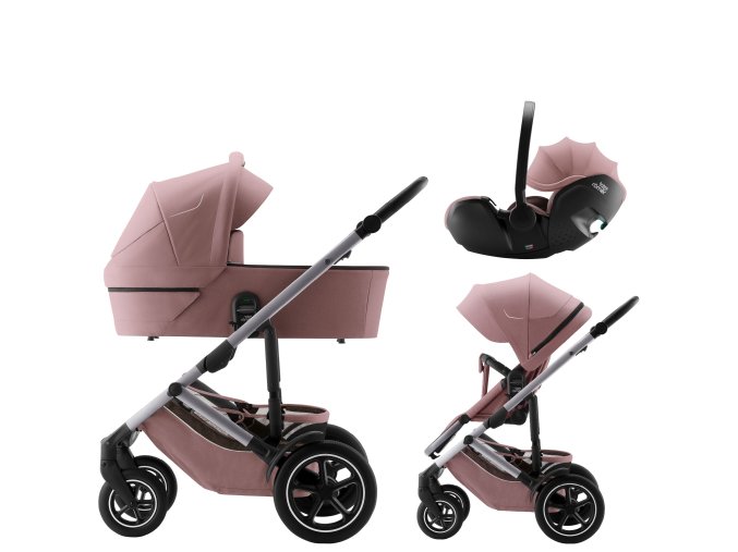 BRITAX Set kočík Smile 5Z + hlboká korba + autosedačka Baby-Safe PRO, Dusty Rose