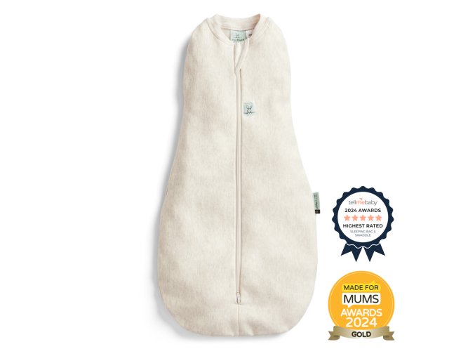 ERGOPOUCH Zavinovačka a vak na spanie 2v1 Cocoon Oatmeal Marle (Varianta  0-3 m, 3-6 kg, 0,2 tog)