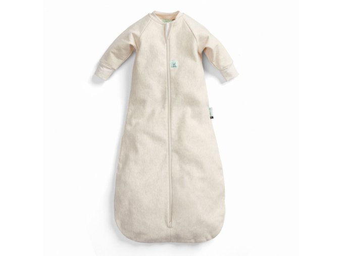 ERGOPOUCH Vak na spanie s rukávmi organická bavlna Jersey Oatmeal Marle (Varianta  3-12 m, 6-10 kg, 1 tog)