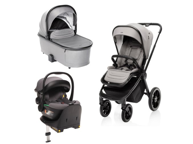 ZOPA Set kočík Move Cross 3 + hlboká korba Move XL 3 + autosedačka XM podľa vlastného výberu + báza, Metal Grey
