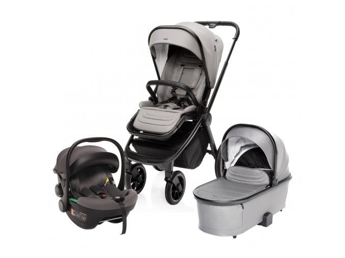 ZOPA Set kočík Move Cross 3 + hlboká korba Move XL 3 + autosedačka XM podľa vlastného výberu, Metal Grey